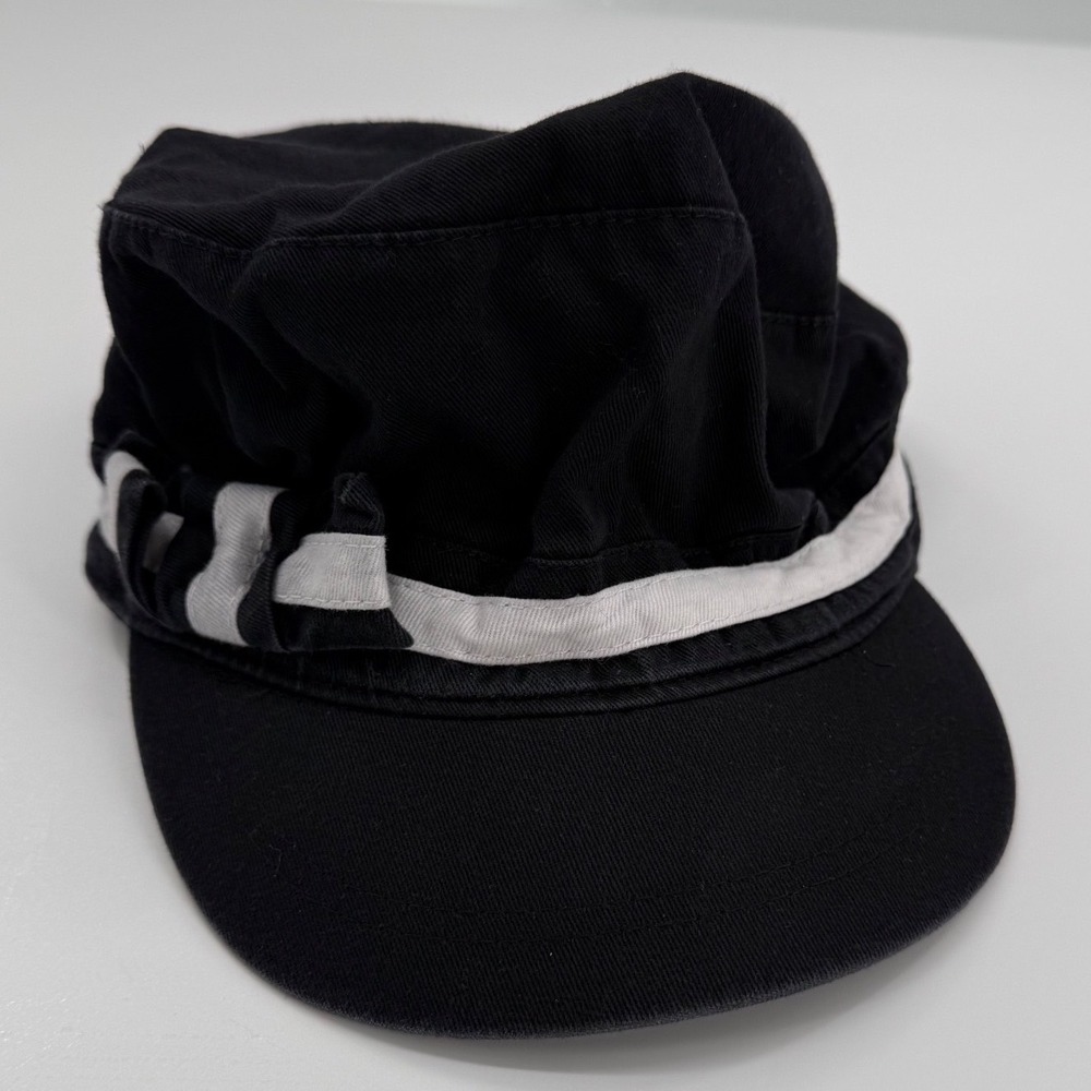 Big It Up Y2K Retro Cadet Cap OS Black Cotton Military Patrol Hat Punk